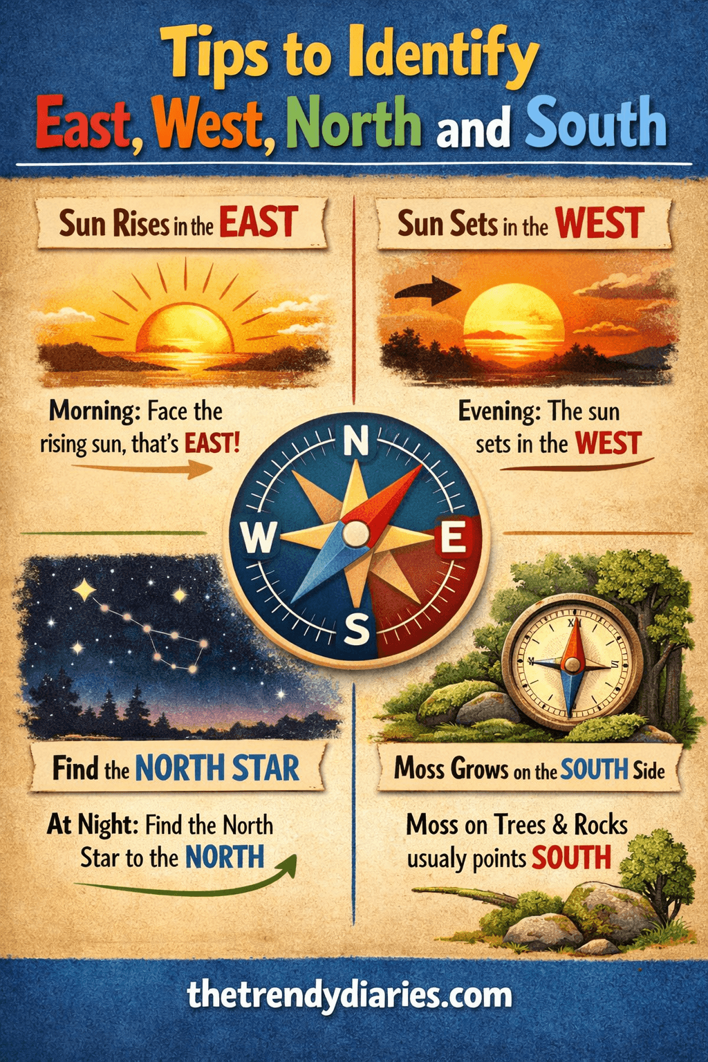 Tips to Identify East, West, North and South