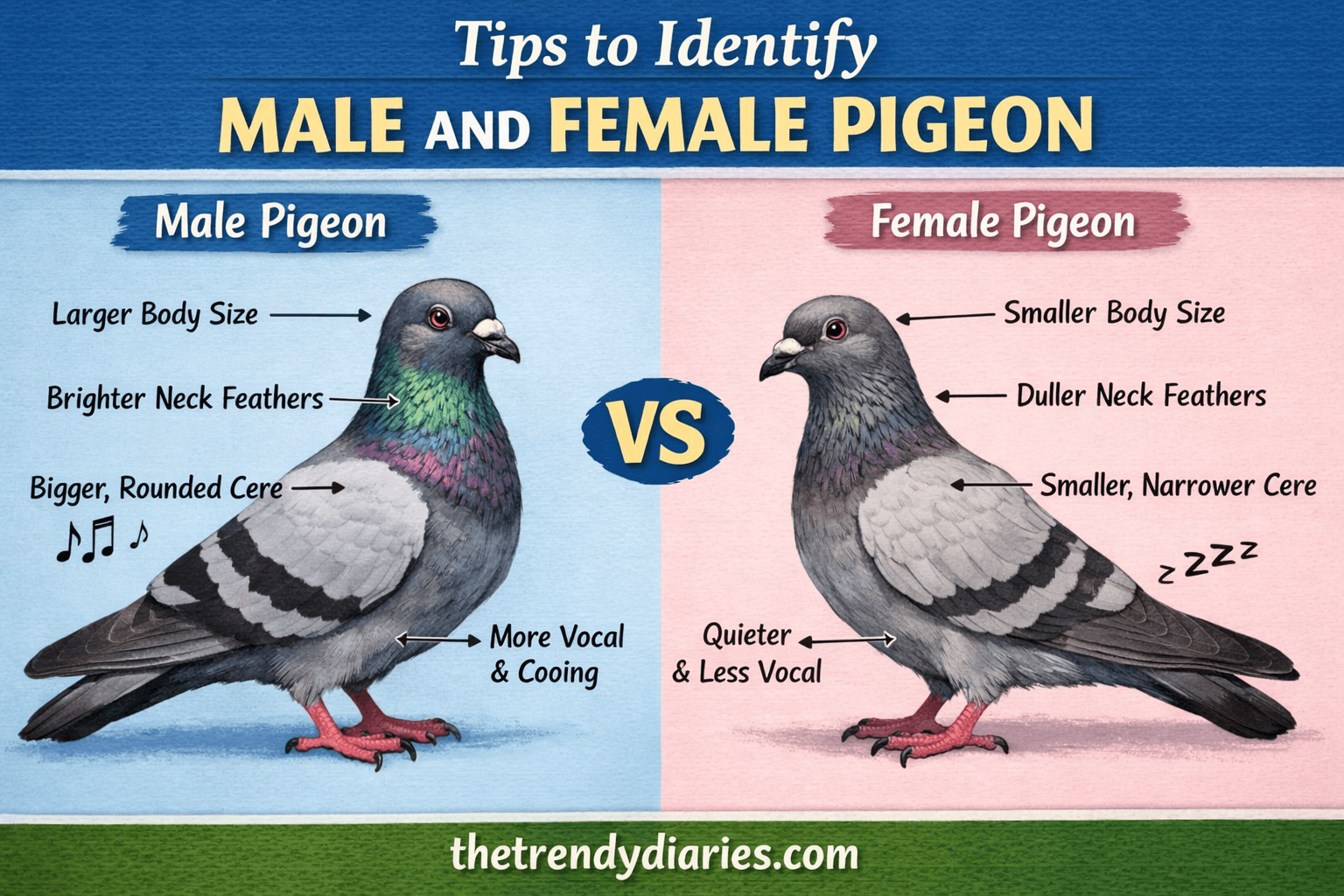Identify Male and Female Pigeon
